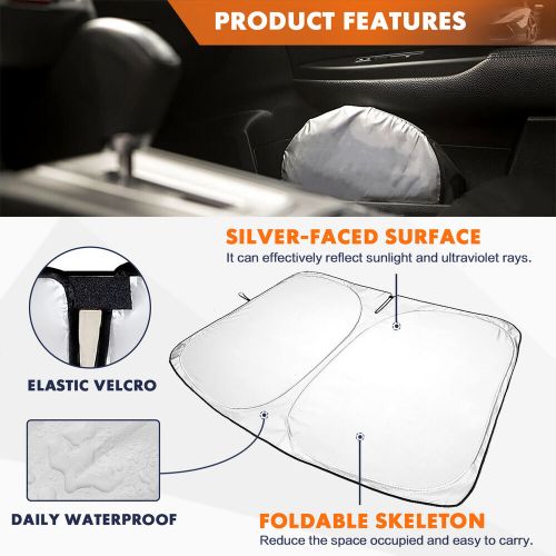 Fits 22-24 kia ev6 windshield sun shade front foldable anti uv cover accessory