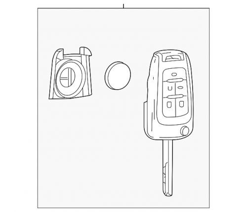 Genuine gm key asm-dr lk &amp; ign lk fldg (w/ r/con dr 13585206