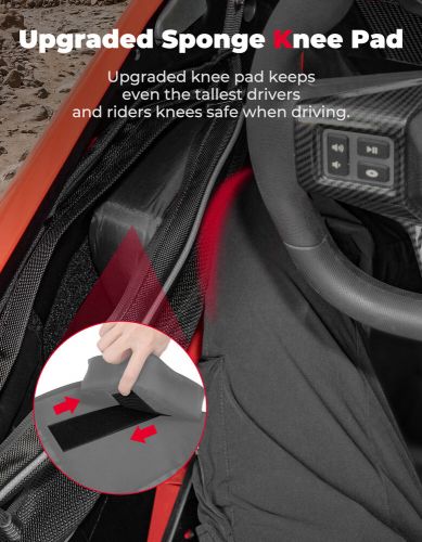 For polaris rzr pro xp / pro r 2020-2023 utv side door storage bags w/ knee pad