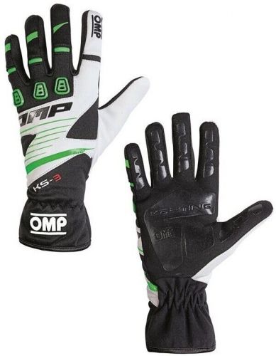 Omp kart set complete ks-3 suit shoes gloves black / green s,m,l,xl karting kit