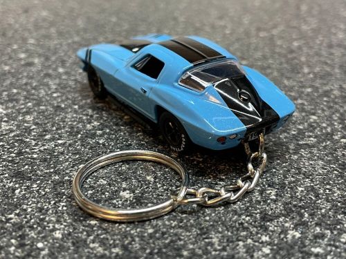 1966 corvette 427 keychain blue diecast car hot wheels matchbox