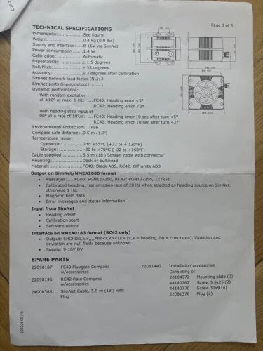 Rc42 simrad electronic compass nmea2000 and nmea0183.