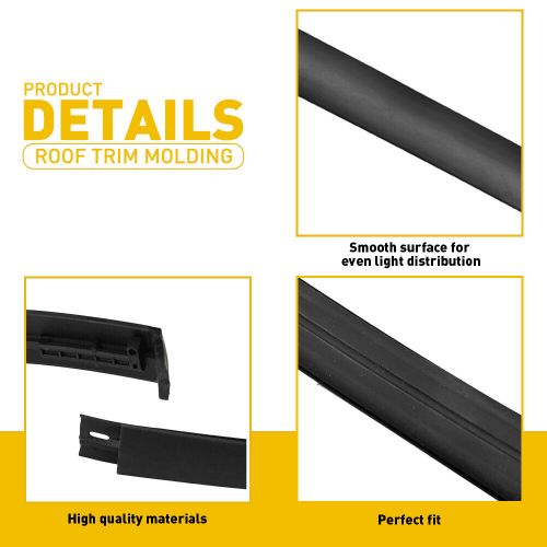 2x left right roof drip trim molding for black 2007-2021 toyota tundra crewmax