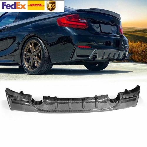 Carbon fiber rear bumper diffuser lip fit for bmw 2 series f22 f23 m sport 14-18