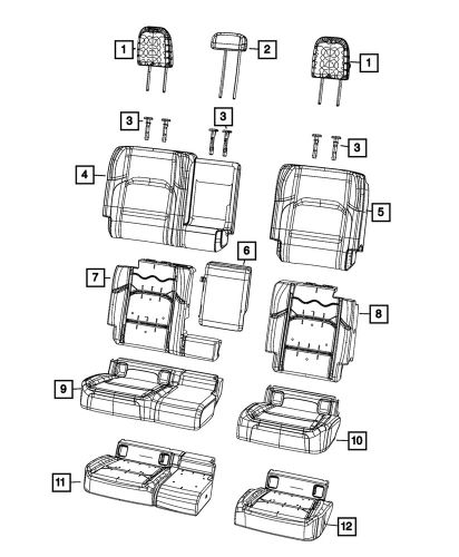 Genuine mopar rear headrest 7ge28zg7aa