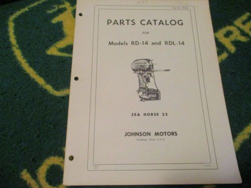 Johnson 1953 rd-14 rdl-14 outboard parts catalog manual