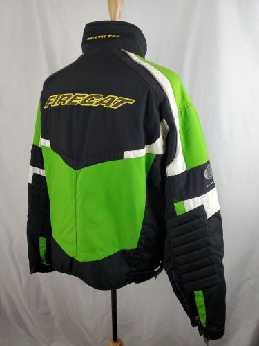 Arctic cat firecat snowmobile jacket coat men&#039;s xl padded sleeve pu coated nylon