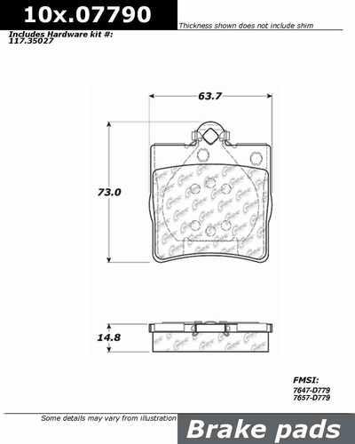 Centric 104.07790 brake pad or shoe, rear