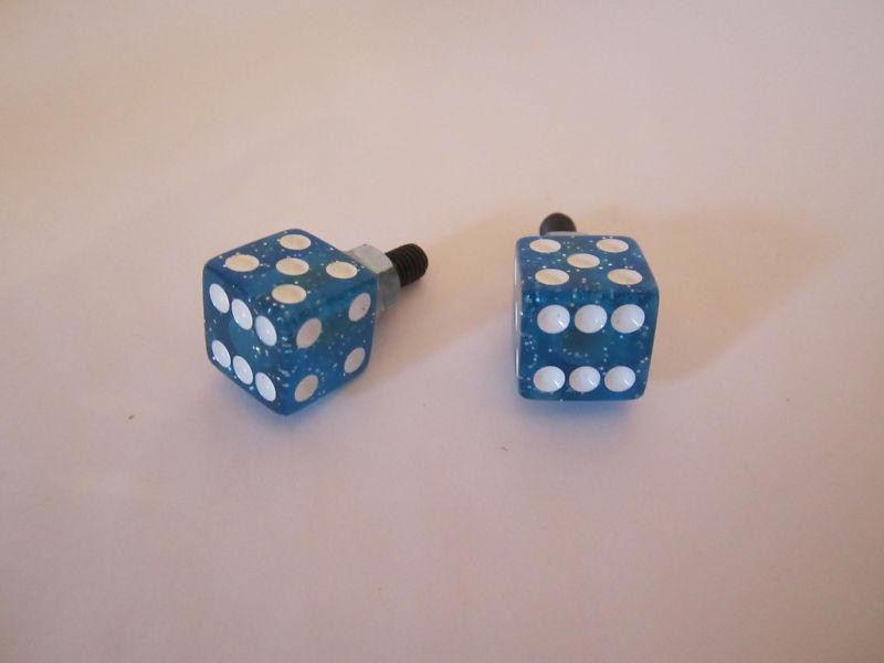 Blue glitter dice plate bolts for any hot rat or street rod