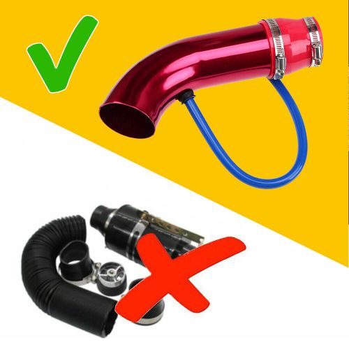 3&#034; 76mm universal car cold air intake kit induction pipe hose system red sturdy