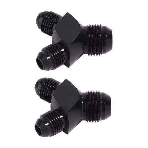 Lokocar 8an to 6an  y type block flare fitting adapter union splitter black 2pcs