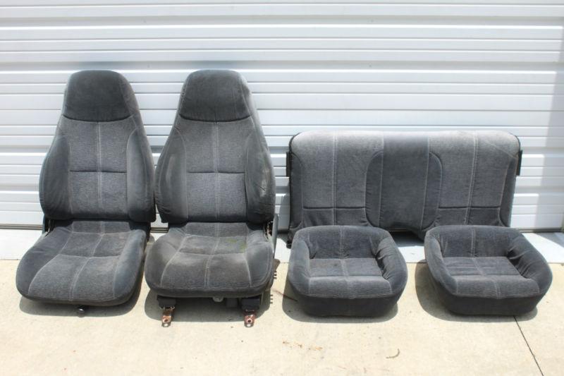 93-96 camaro gray cloth seats set f&r used oem