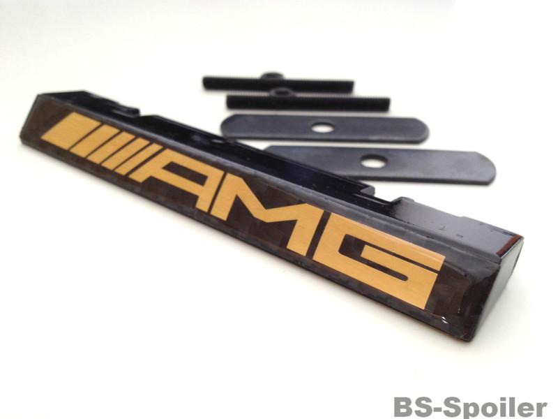 C63 carbon style golden amg emblem grille badge w124 w129 w204 w208 w212 w221