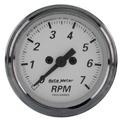 Autometer american platinum tachometer 0-7,000 2 1/16" dia white face 1994