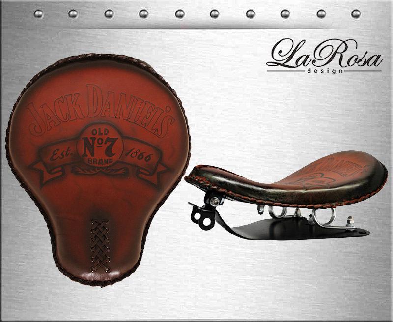 16" larosa vintage shedron leather jack daniel seat + harley sportster mount kit