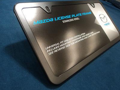 New oem mazda  black stainless steel mazda license plate frame