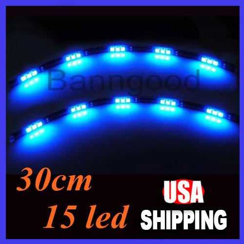 2x blue15 led strip day running light lamp bulb audi a5 style 30cm 12v us ship