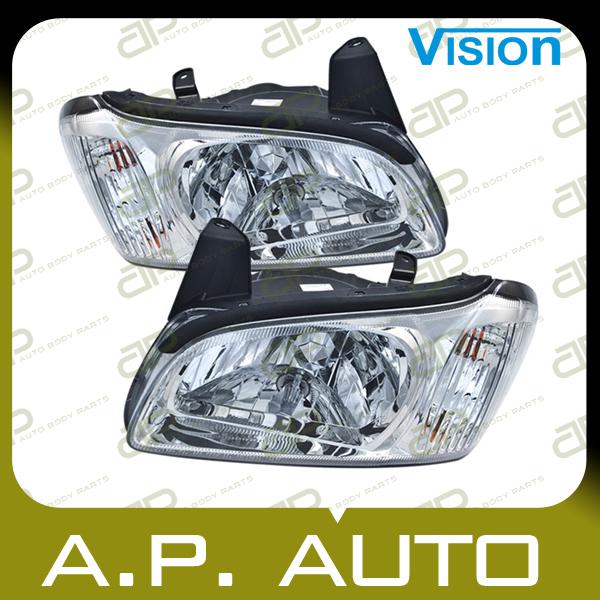 Pair head light lamp assembly 00-01 nissan maxima gle gxe se l+r new replacement