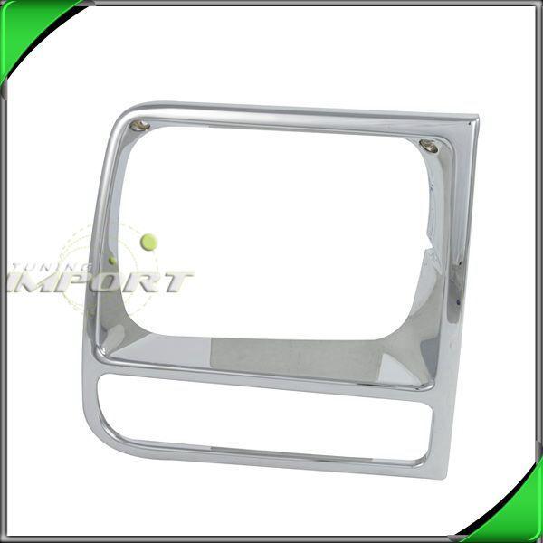 97-01 jeep xj cherokee head light lamp chrome trim frame bracket bezel shell rh