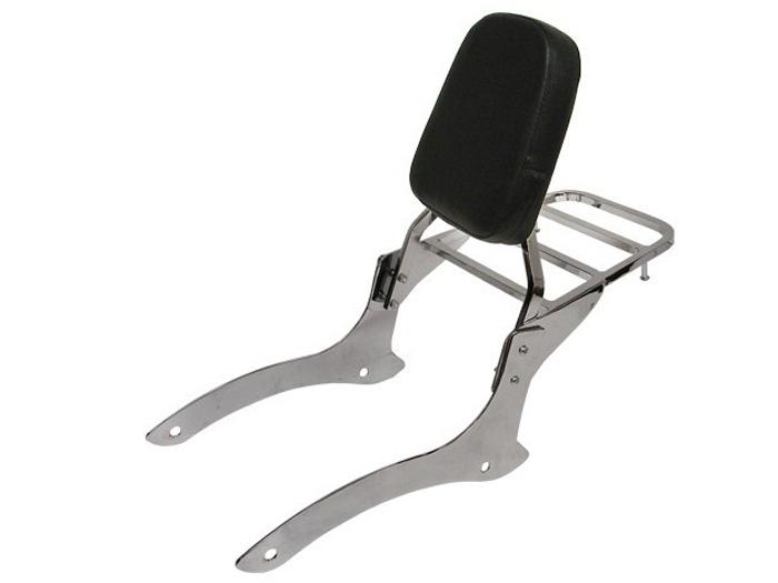 Chrome sissy bar backrest w/luggage rack for yamaha v-star 650 xvs650 classic