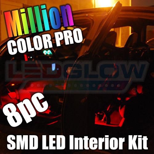 New 8pc smd led neon under dash lighting lights kit