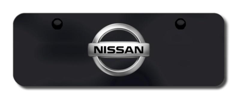 Nissan logo chr/blk mini-license plate made in usa genuine