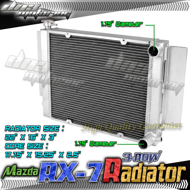 Tri core full aluminum 3-row racing radiator 79-83 mazda rx-7/rx7 sa/fb s2 s3