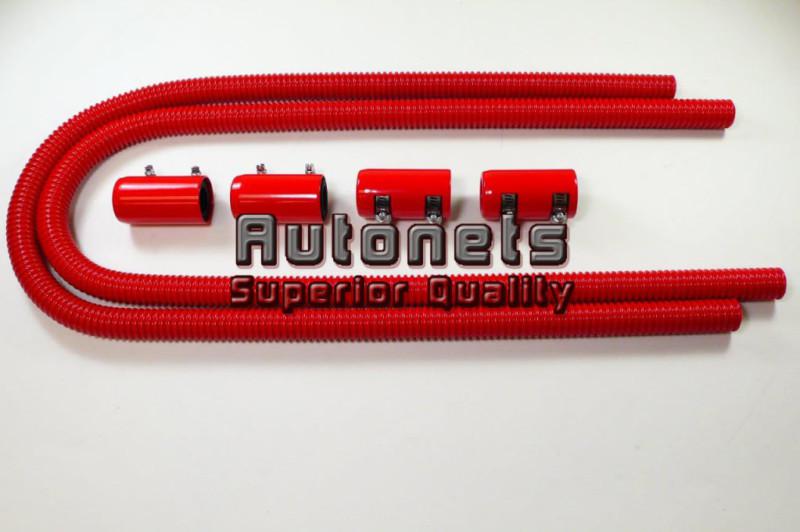 44" red stainless steel heater hose kit red end cap street hot rat rod