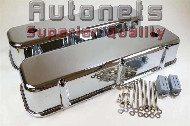 Chrome smooth aluminum chevy big block bbc 396-502 valve cover tall plain