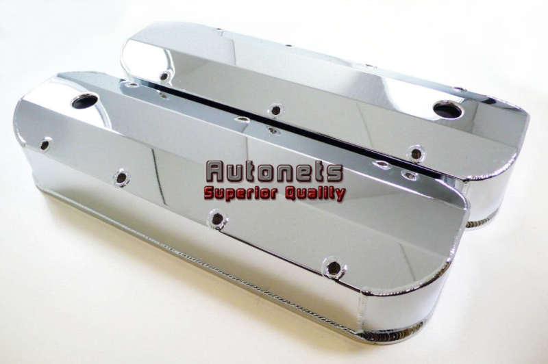 Chromed fabricated aluminum bbc 396-502 valve cover street hot rod chevy w/ hole