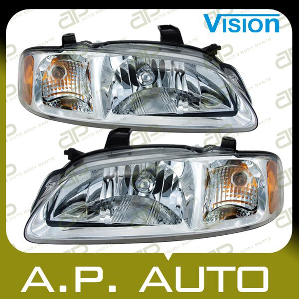 Pair head light lamp assembly 02-03 nissan sentra ca gxe xe lh+rh new