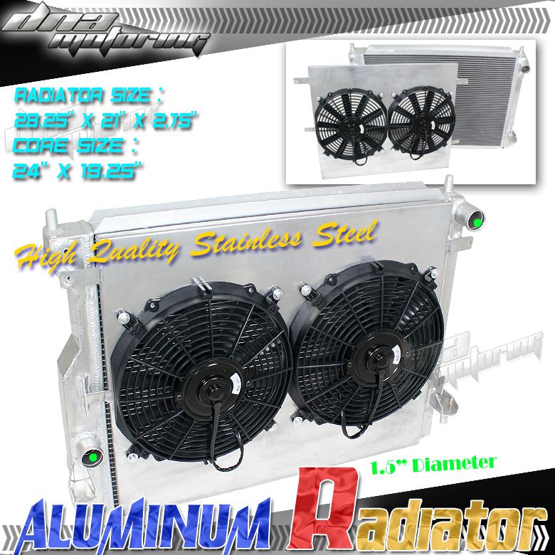 Mustang 2005-2010 3-rows aluminum radiator+fan+shroud