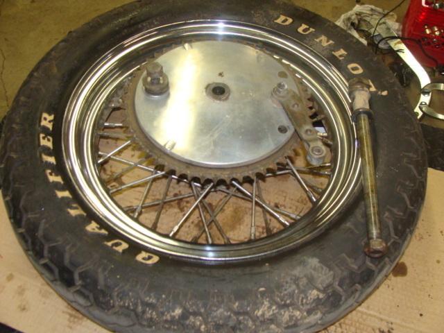 1974 harley sportster ironhead 1000 rear wheel rim 16" spoke w/ brake drum