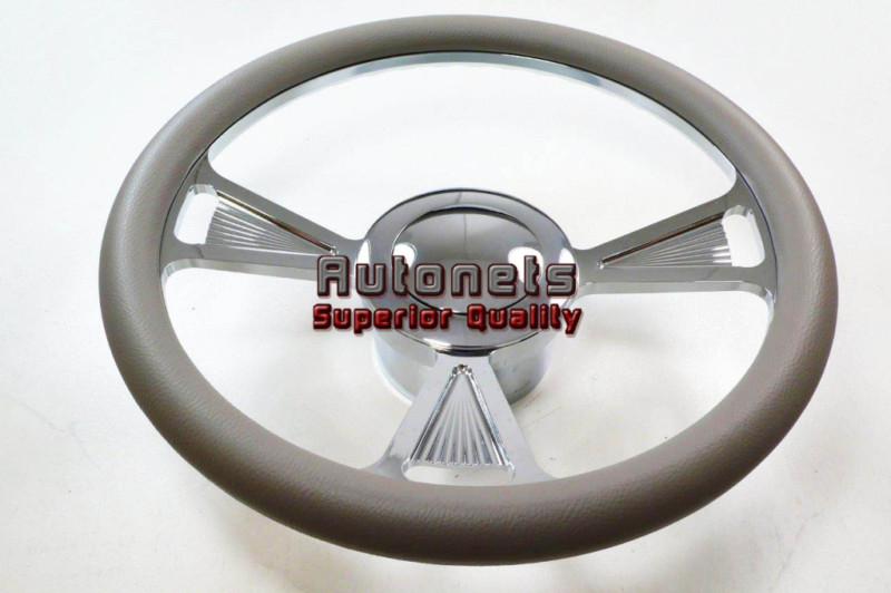 Gray tri camaro impala nova hot rod steering wheel aluminum horn adapter