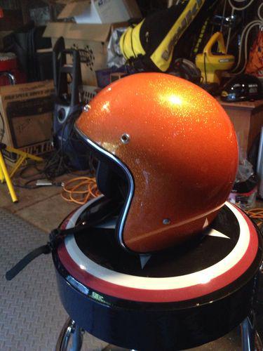 Pumpkin orange motorcycle helmet