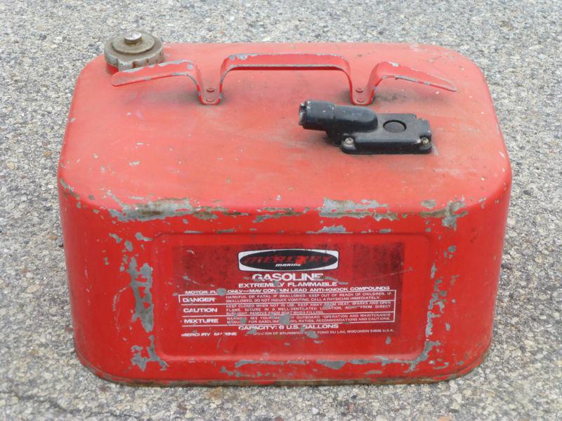 Vintage mercury marine metal gas tank can outboard boat motor 6 gallon can
