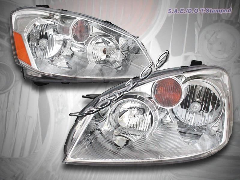 05-06 nissan altima chrome headlights lh/rh assembly s/se-r/sl/se 2005 2006