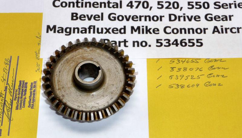 Magnafluxed governor drive bevel gear pn 534655 continental 470 520 550 engines