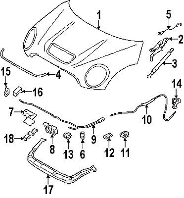 Mini 51232756173 genuine oem factory original hood bumper