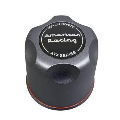 American racing center cap push-through dome black plastic 1425006022