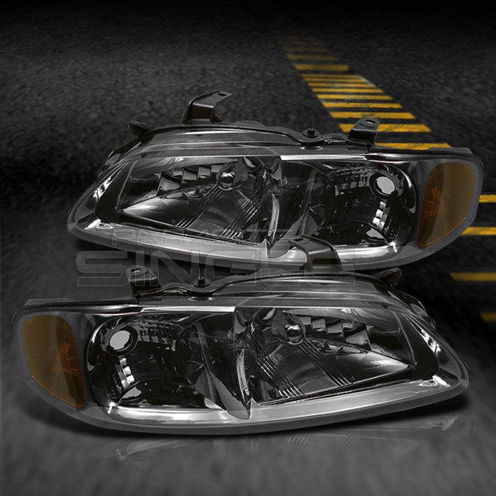 Smoked 00-03 nissan sentra sport crystal amber headlights lamps pair left+right