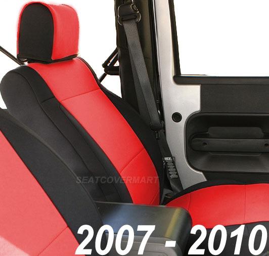 Jeep wrangler 2007-10 neoprene custom full set seat cover 4 dr red yes4dr