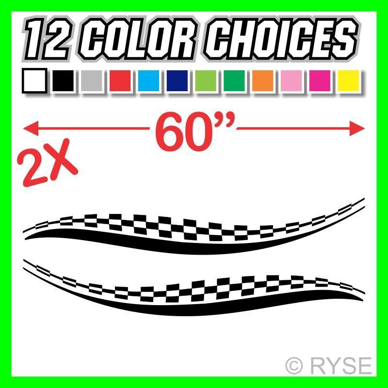 Checkered stripes decal trailer graphic mx go kart car rv semi boat race flag