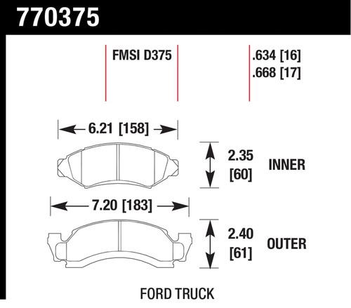 Hawk performance 770375 premium oes; disc brake pads