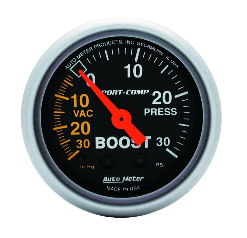 Auto meter 3303 sport-comp; mechanical boost/vacuum gauge