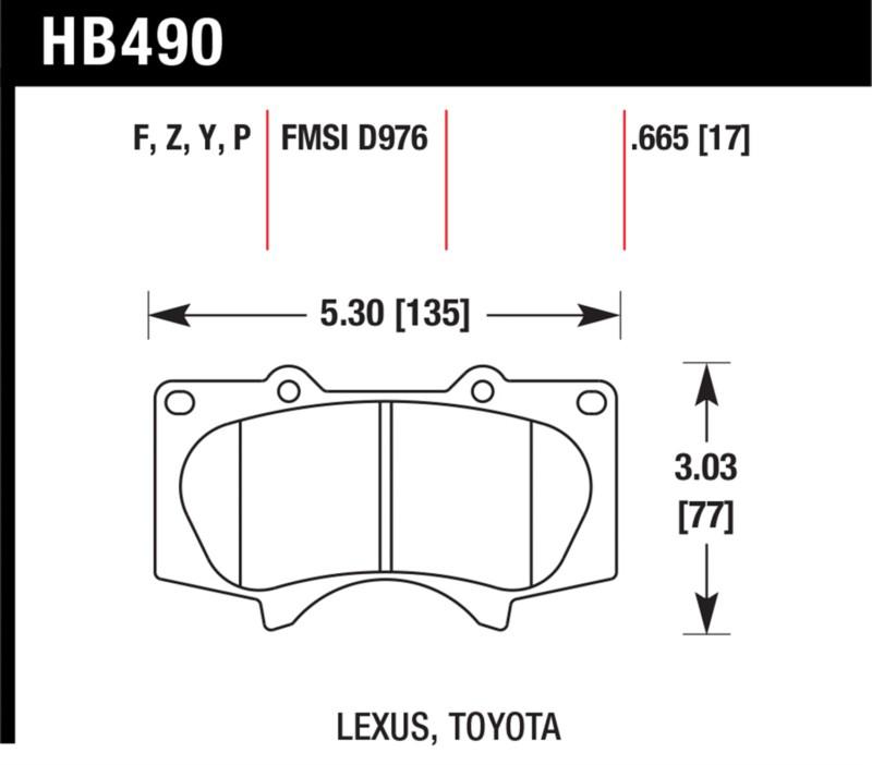 Hawk performance hb490p.665 disc brake pad