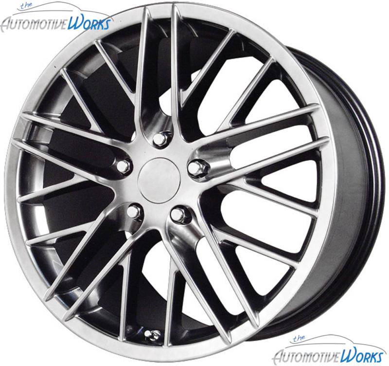 1- 18x9.5 replica 2009 corvette zr1 5x120.65 5x4.75 +40mm hyper silver wheel rim