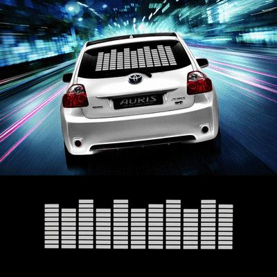 45*11cm white car sticker music rhythm led flash lamp sound activated equalizer