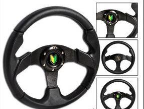 280mm jdm black steering wheel 6 hole bolt on