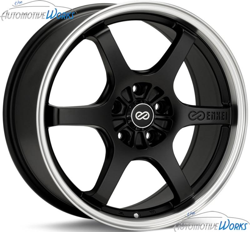 17x7.5 enkei sr6 5x100 +40mm matte black machined rims wheels inch 17"